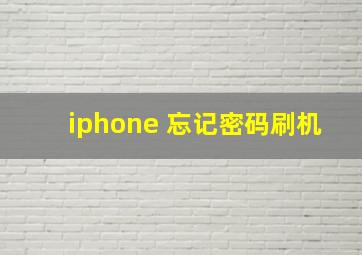 iphone 忘记密码刷机